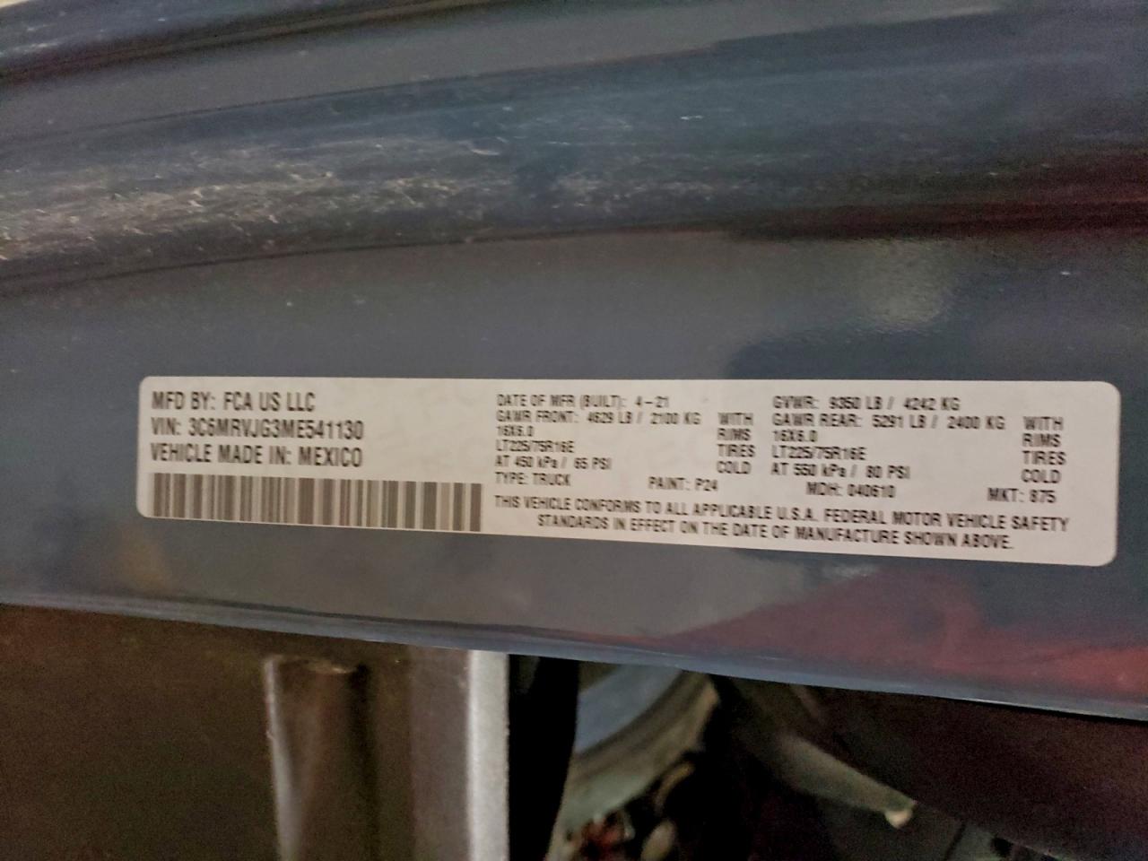 2021 RAM PROMASTER