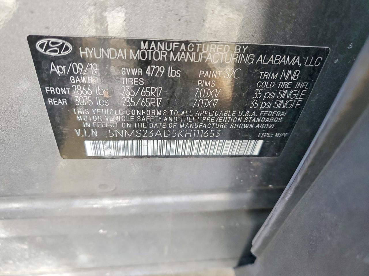2019 HYUNDAI SANTA FE
