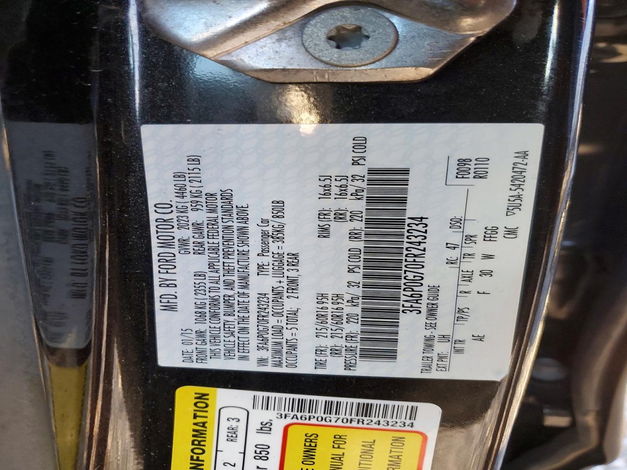 2015 FORD FUSION