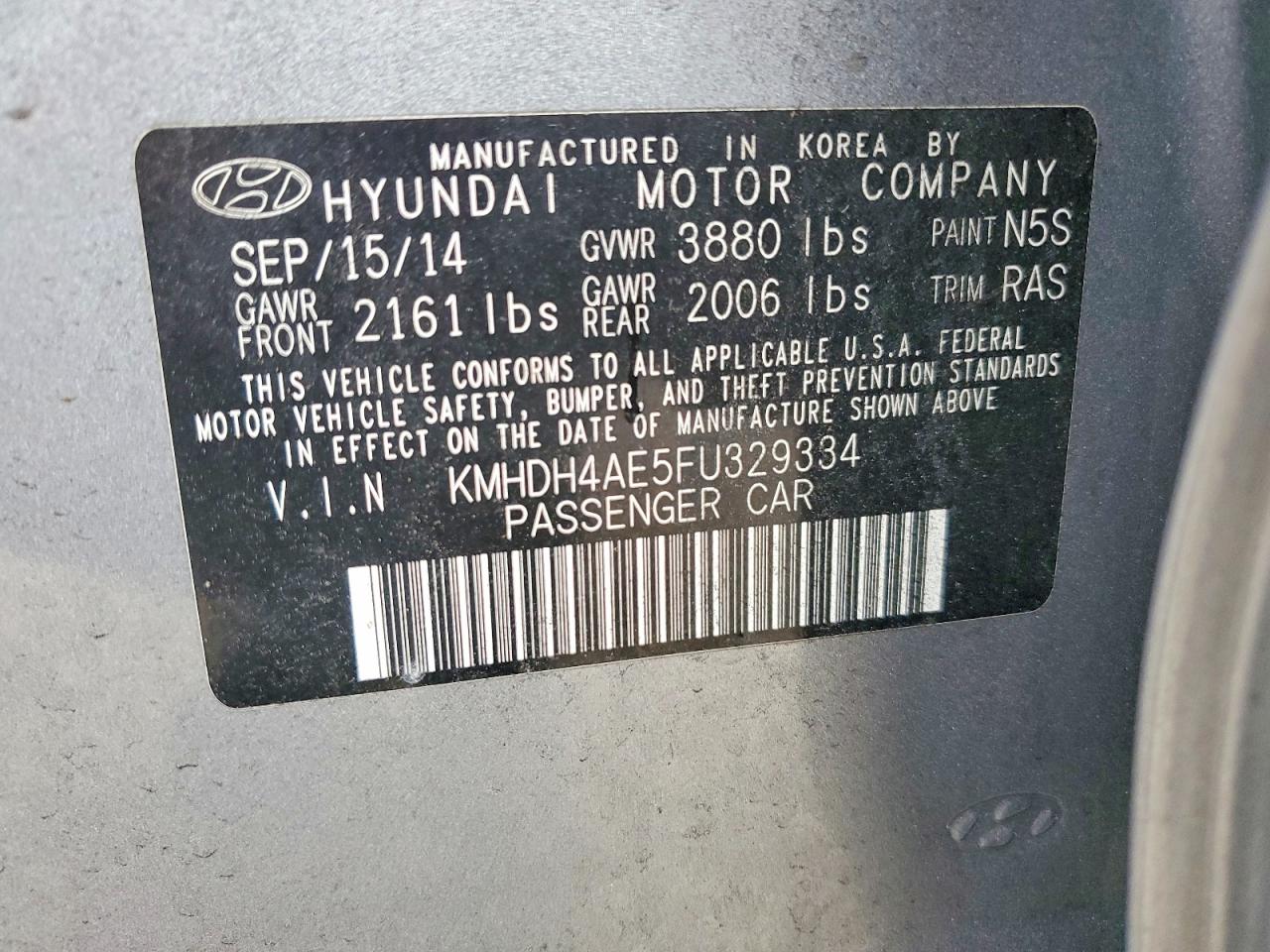 2015 HYUNDAI ELANTRA