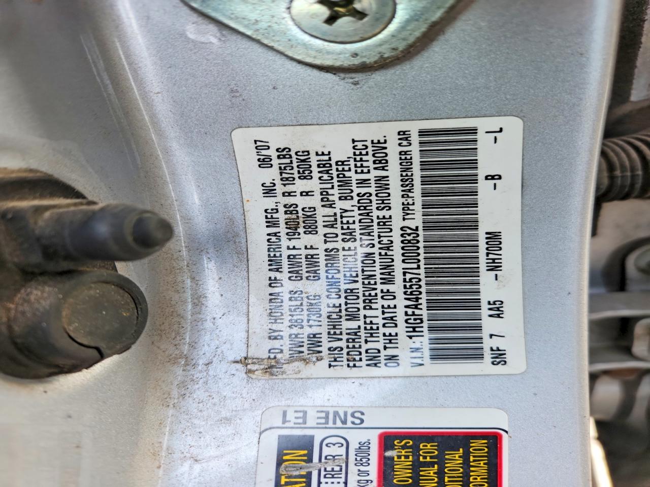 2007 HONDA CIVIC