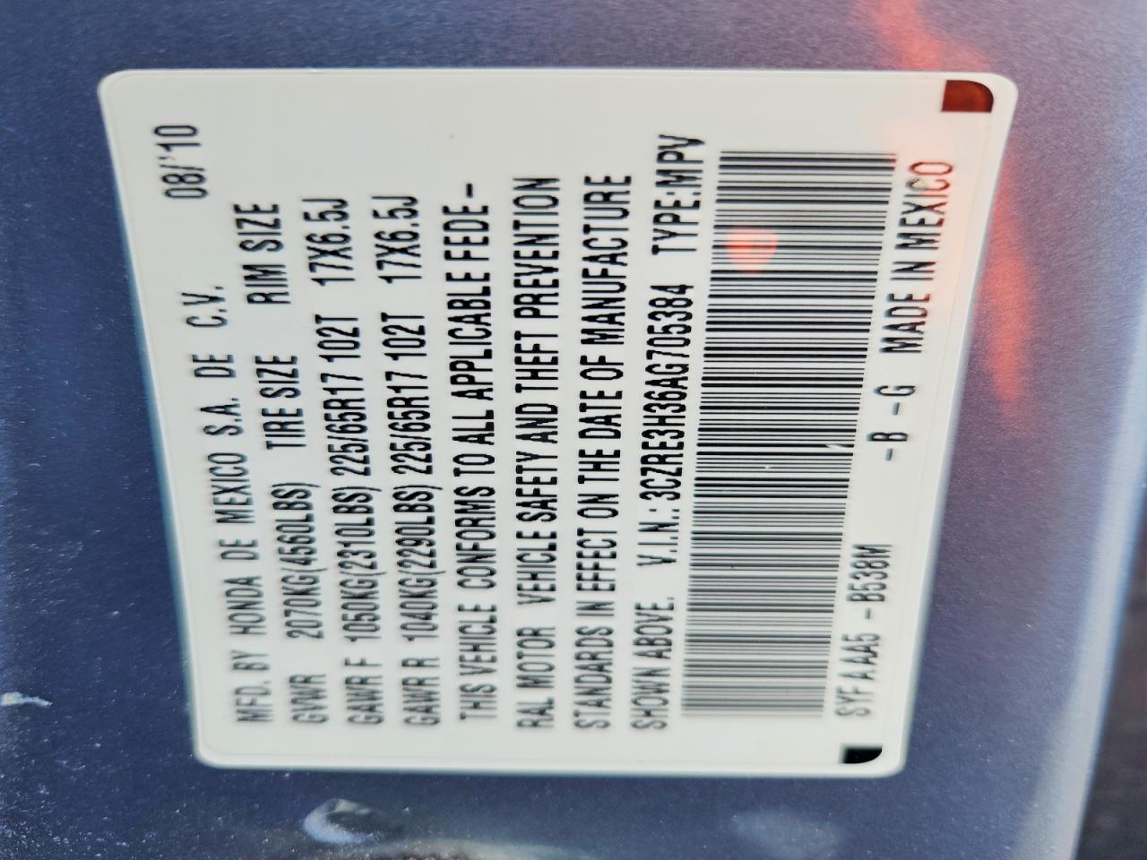 2010 HONDA CRV