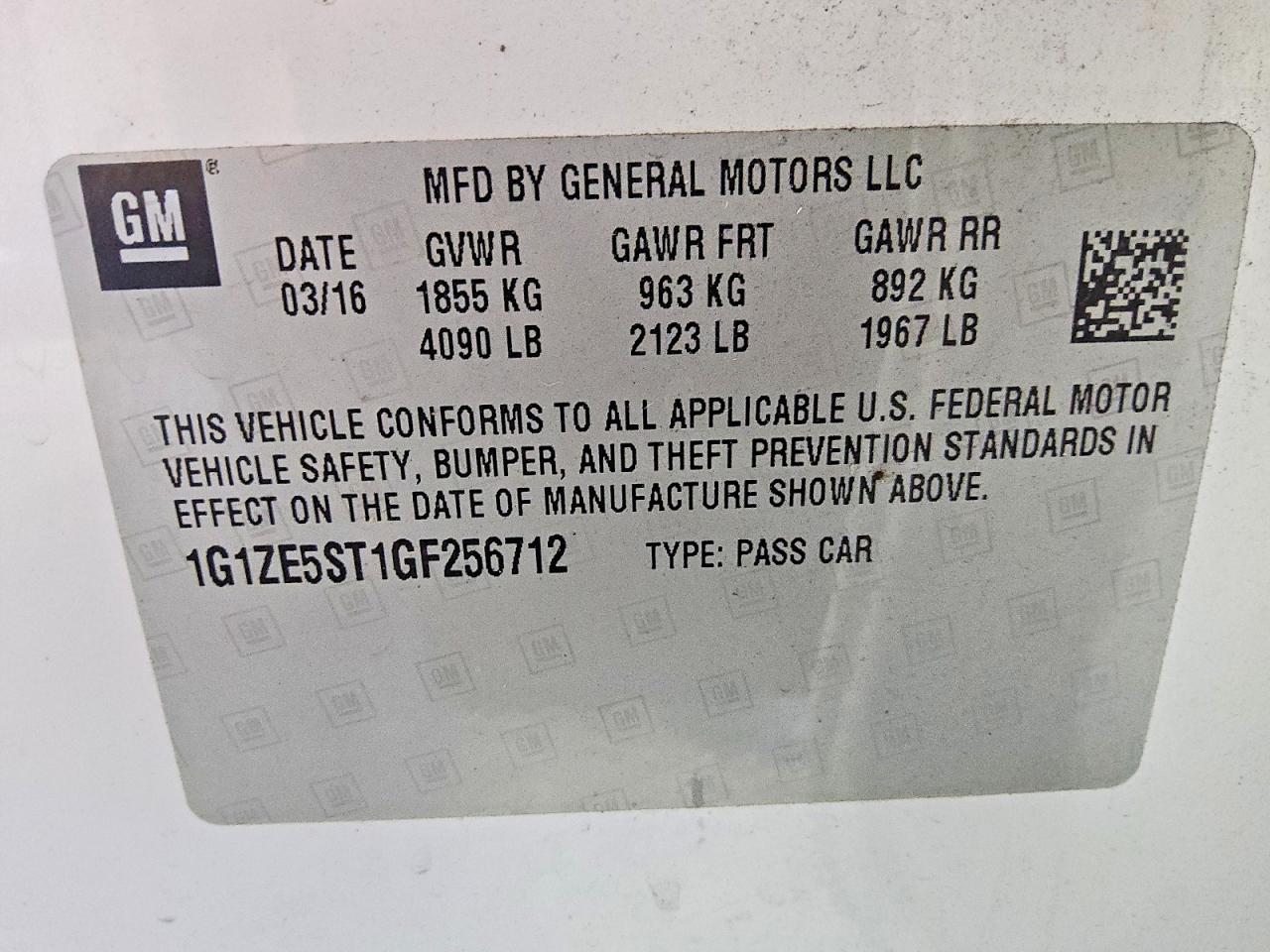 2016 CHEVROLET MALIBU