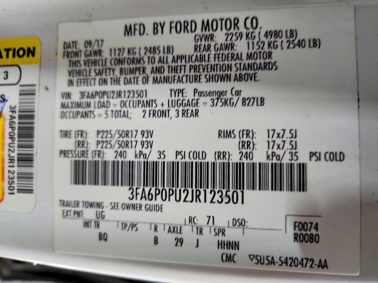 2018 FORD FUSION