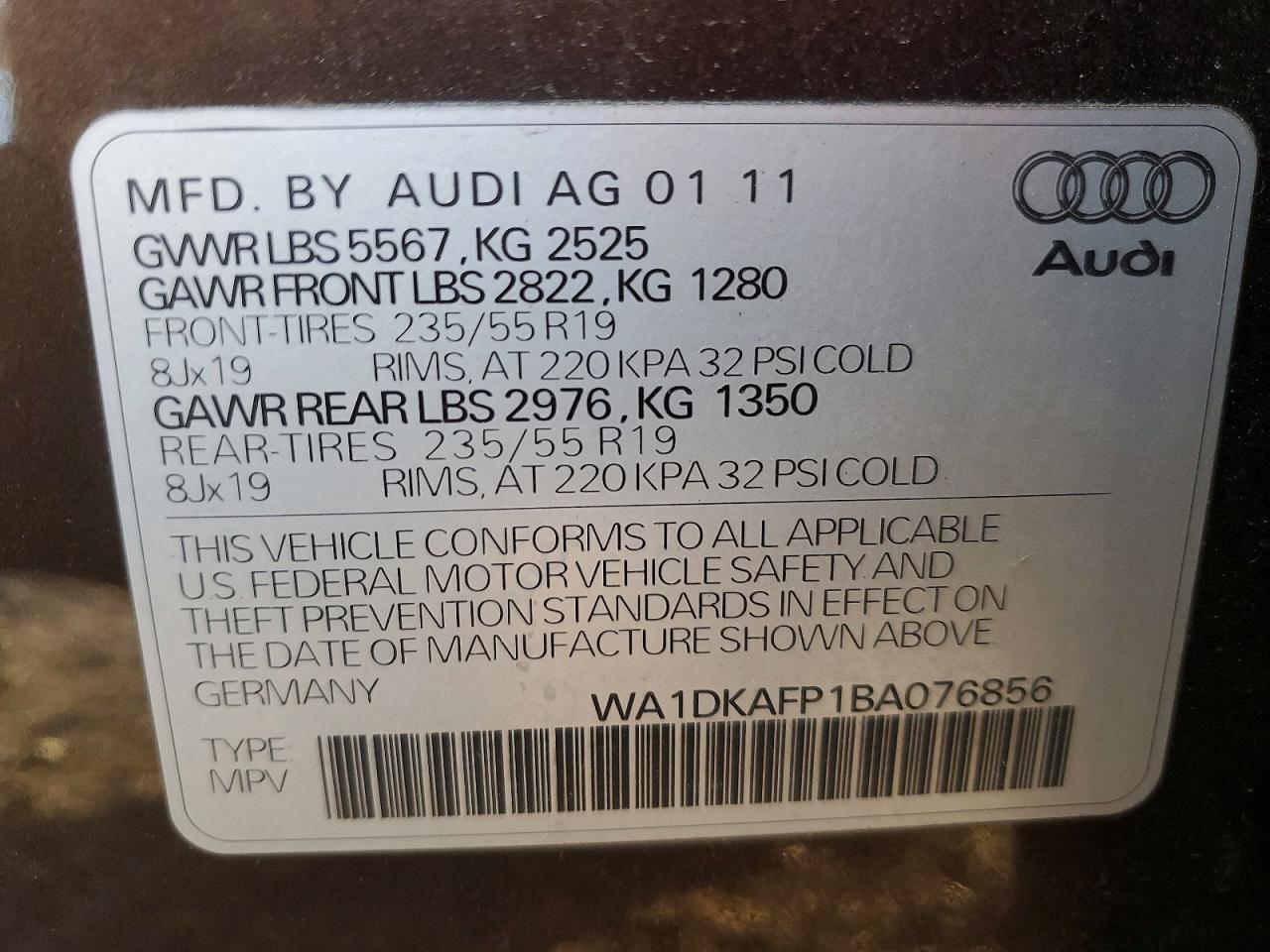 2011 AUDI Q5