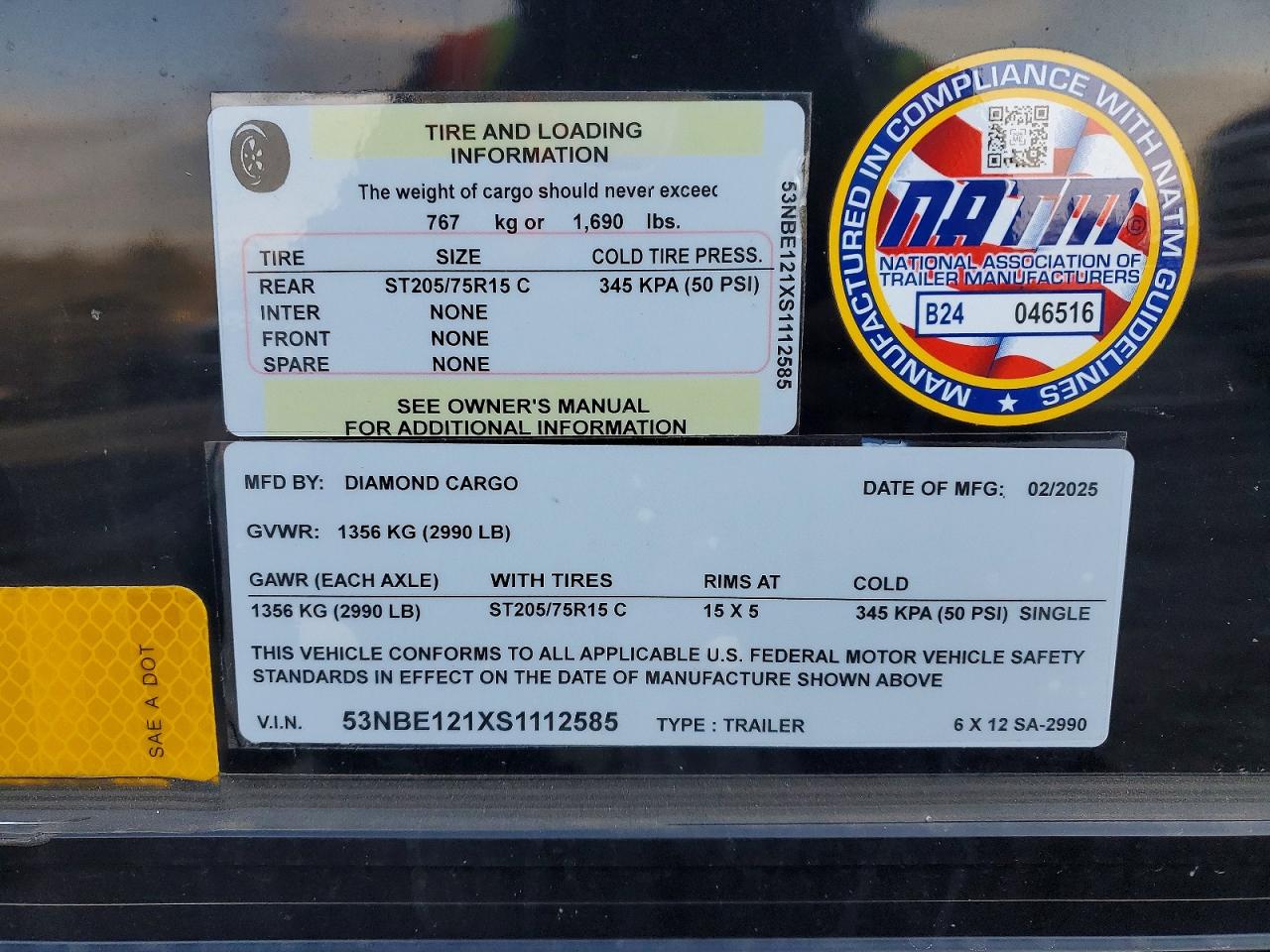 2025 DIAMOND CARGO DIAMOND CA
