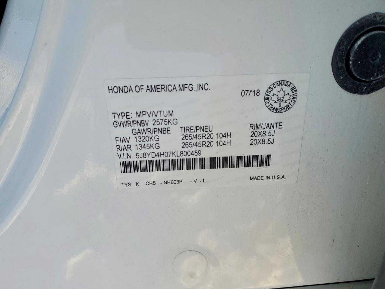 2019 ACURA MDX