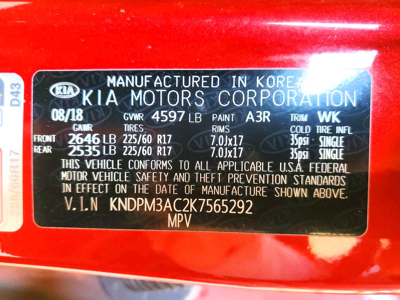 2019 KIA SPORTAGE