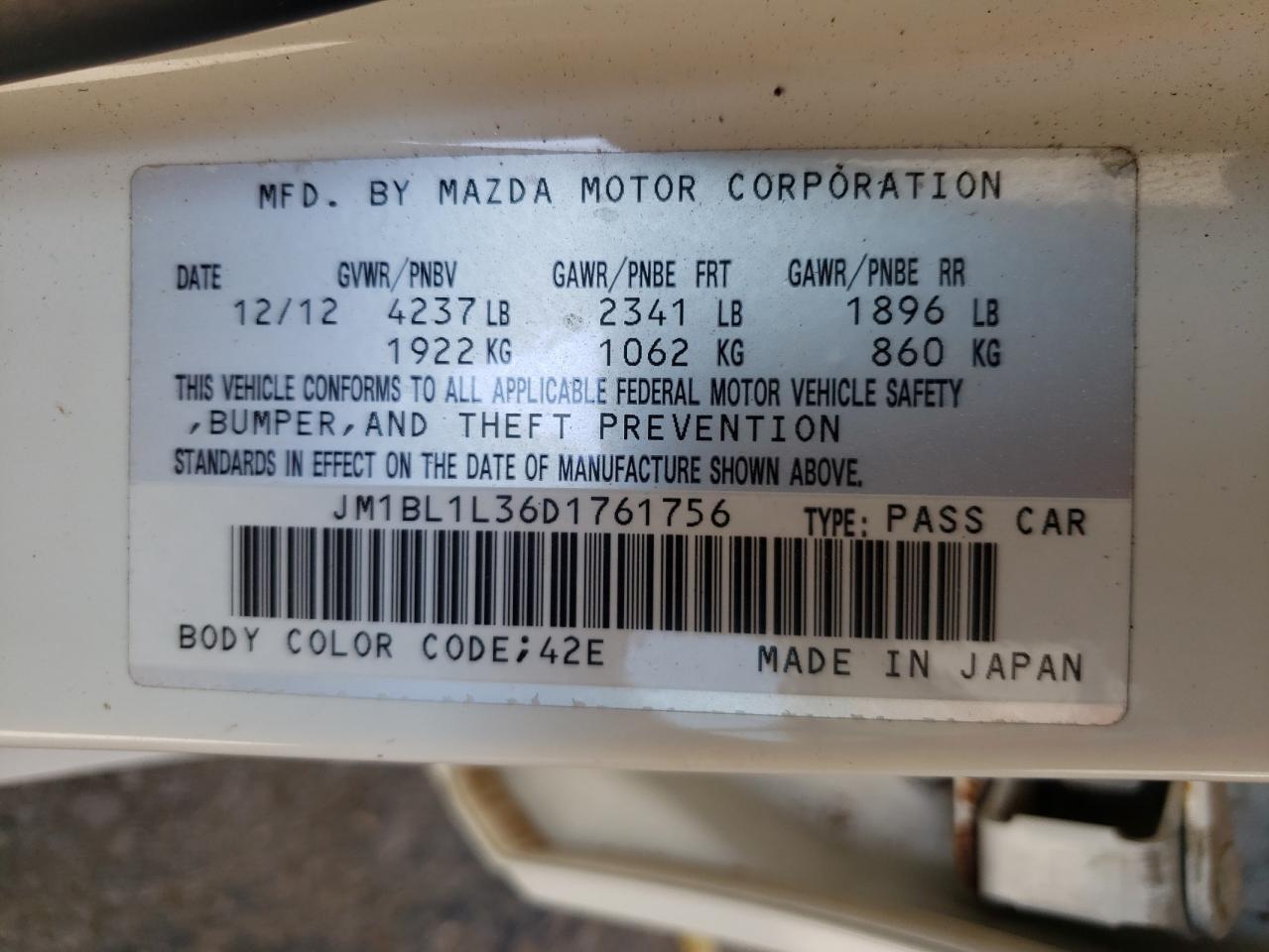 2013 MAZDA ALL OTHER