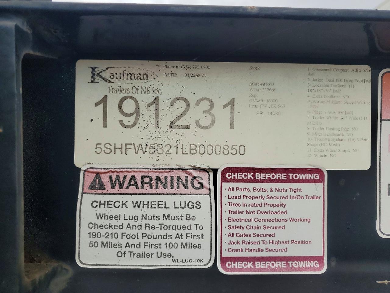 2020 KAUFMAN CARTRAILER