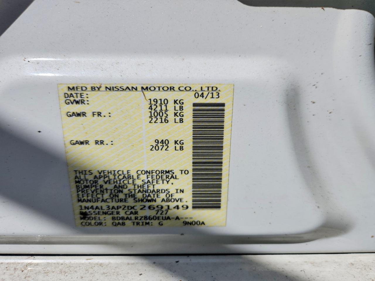 2013 NISSAN ALTIMA