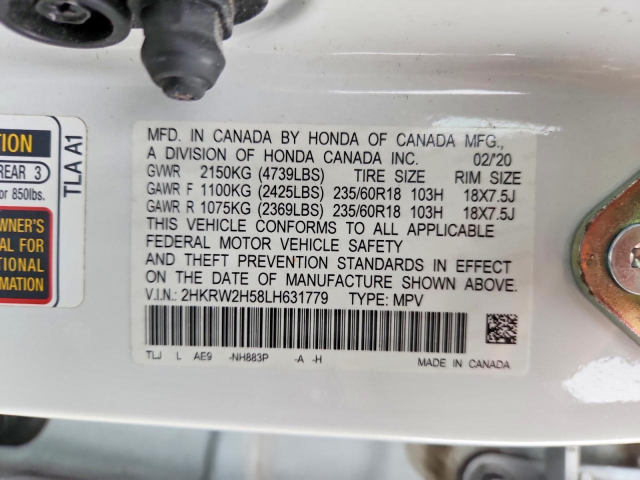 2020 HONDA CRV