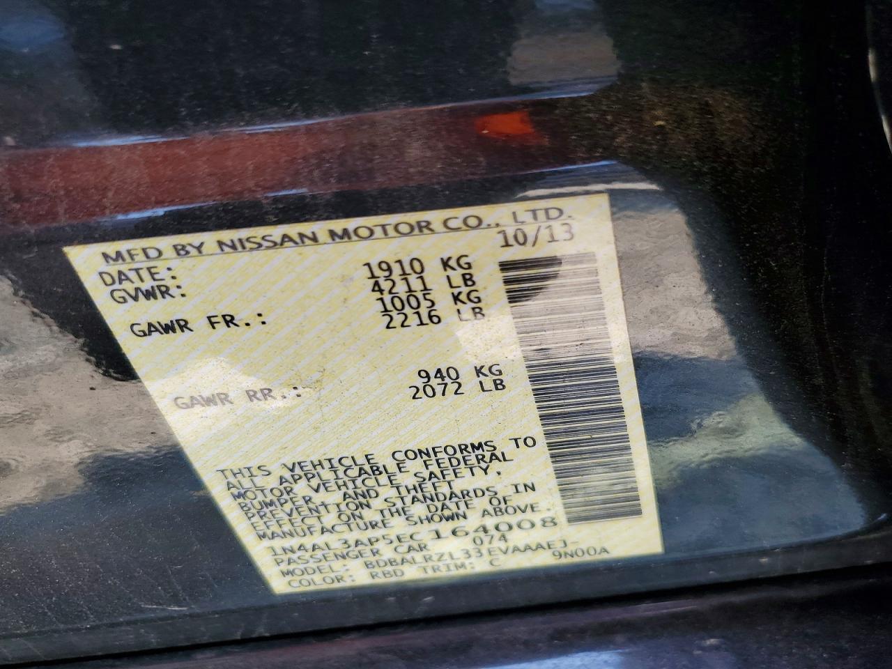 2014 NISSAN ALTIMA