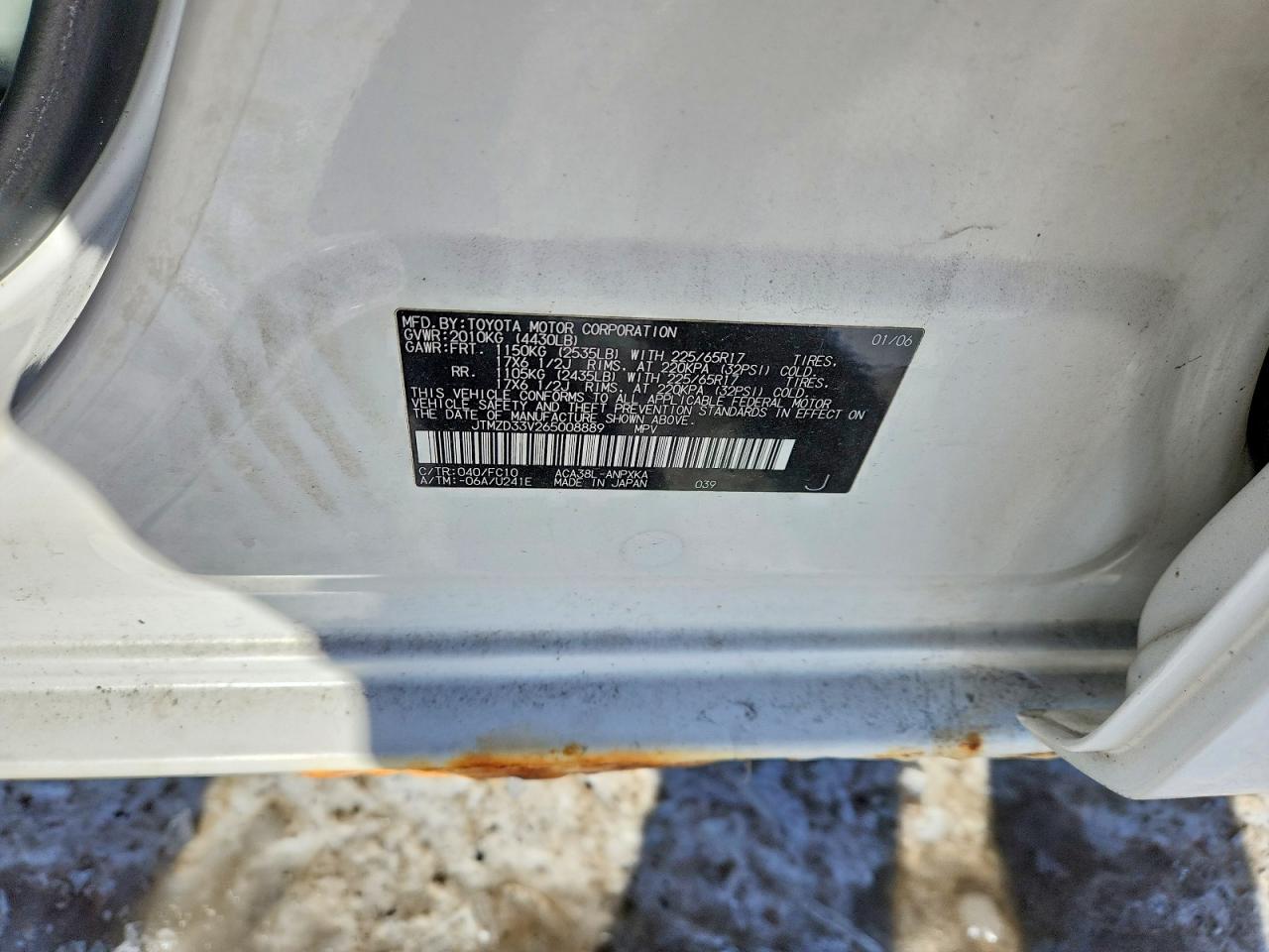 2006 TOYOTA RAV4 BASE