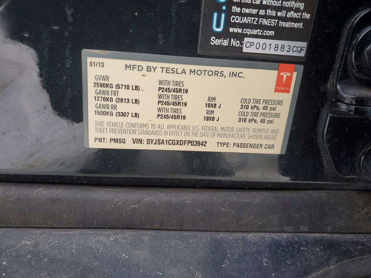 2013 TESLA MODEL S