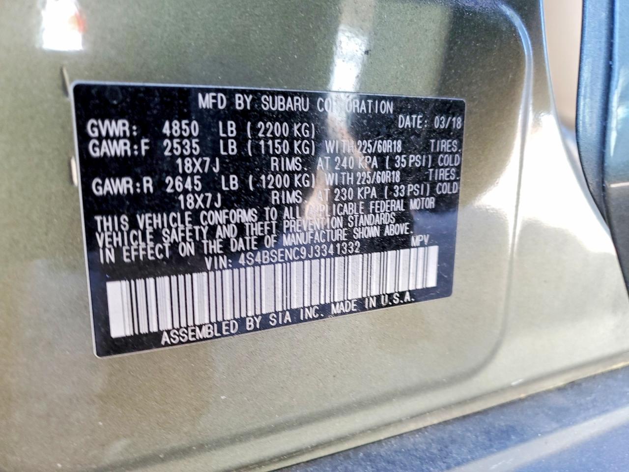 2018 SUBARU OUTBACK