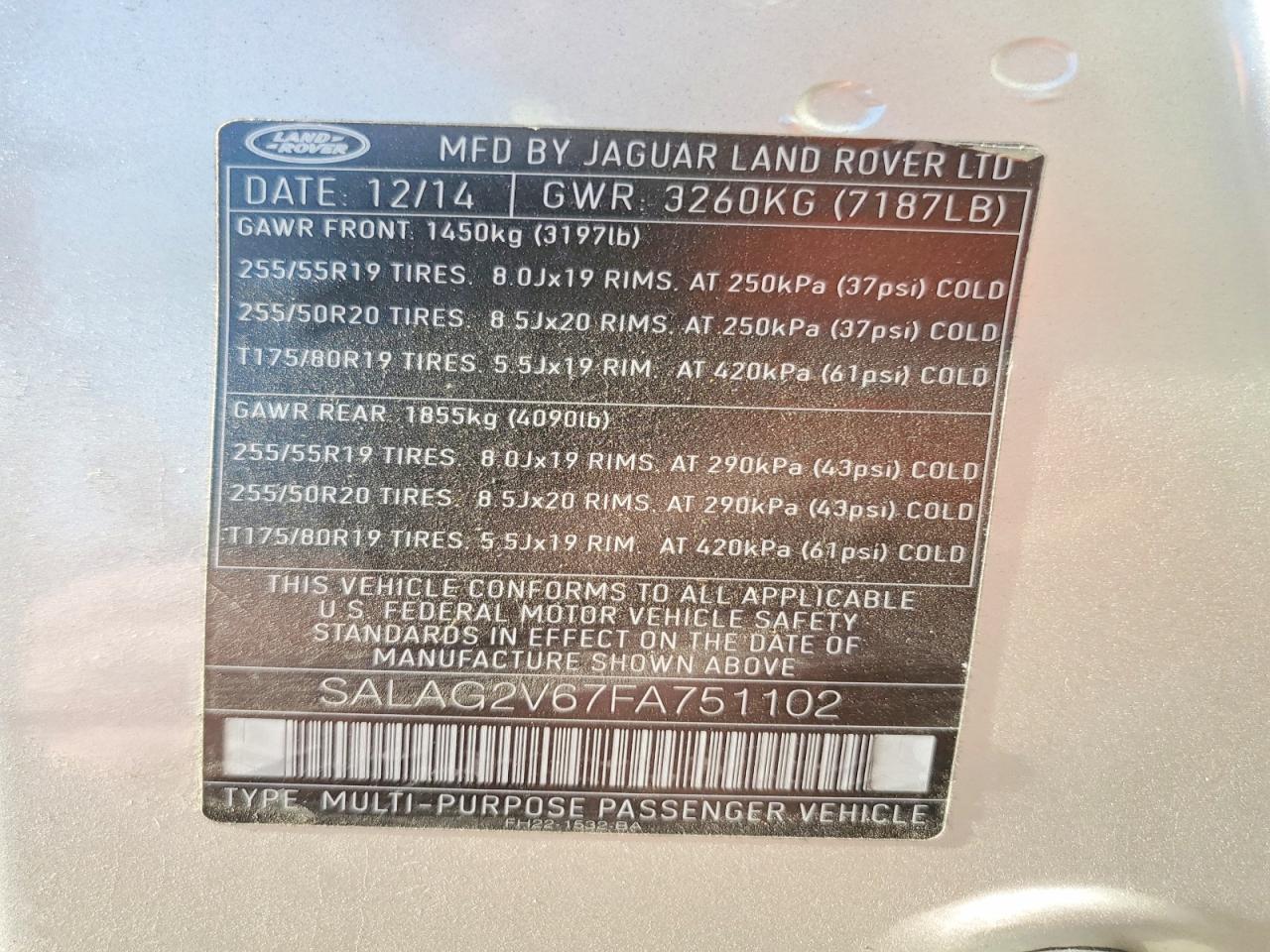 2015 LAND ROVER LR4