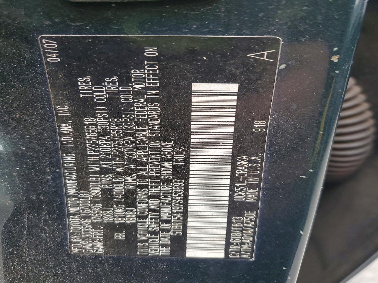 2007 TOYOTA TUNDRA