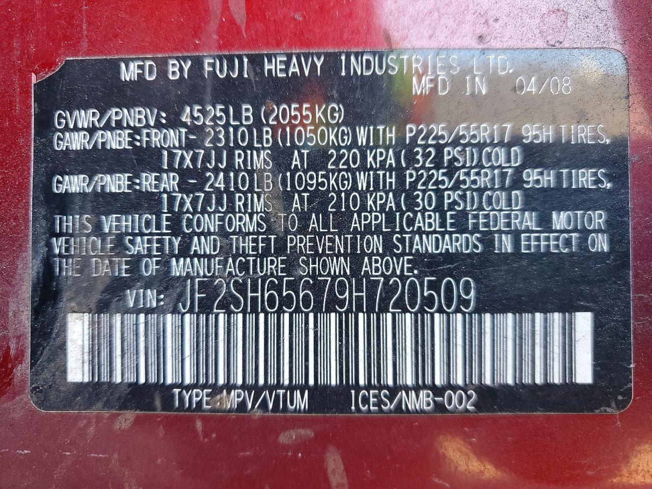 2009 SUBARU FORESTER