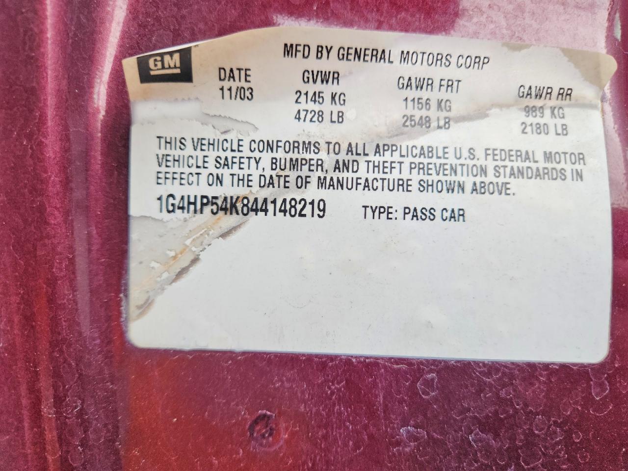 2004 BUICK LESABRE