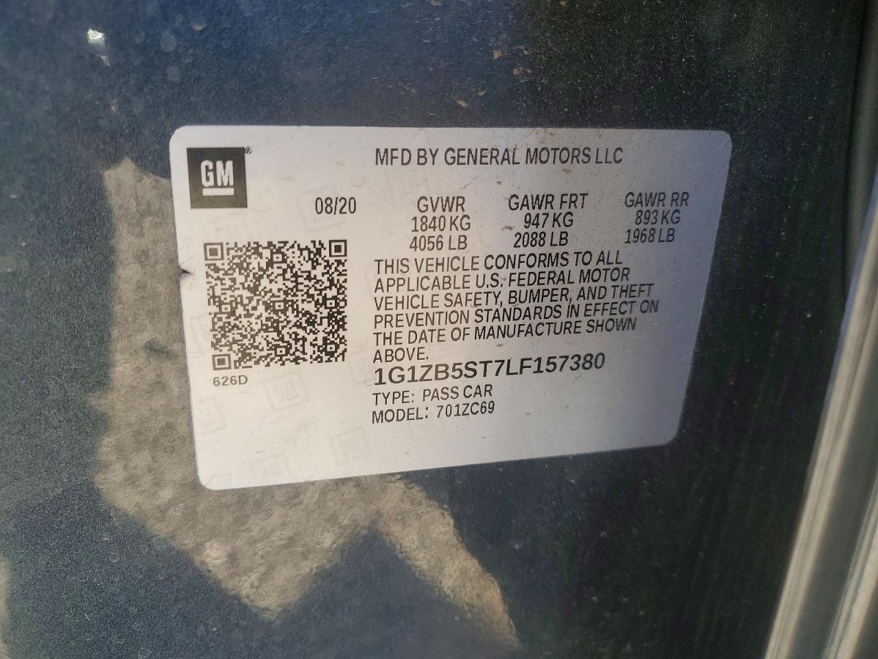 2020 CHEVROLET MALIBU