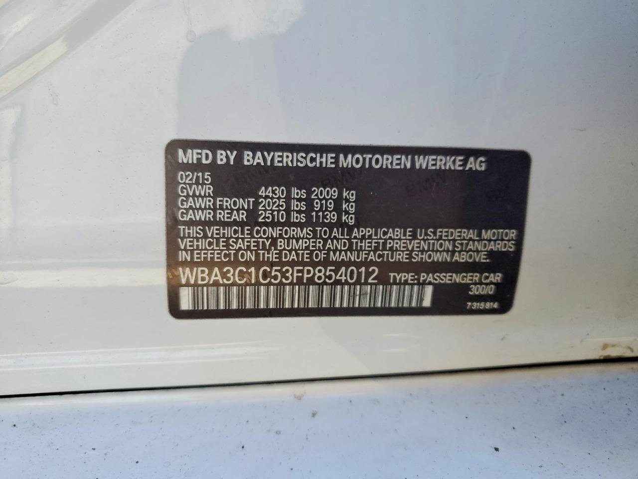 2015 BMW 3 SERIES