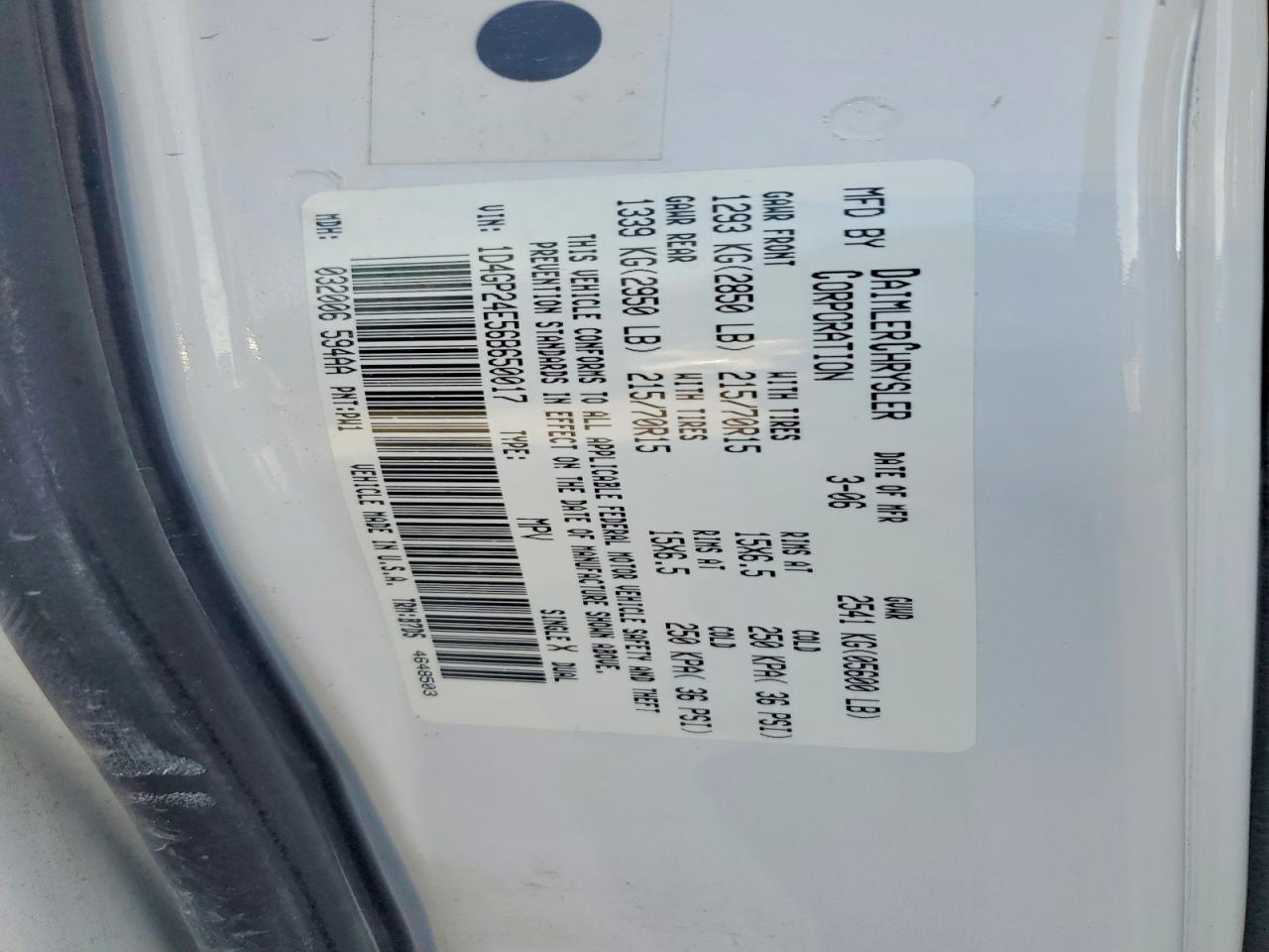 2006 DODGE CARAVAN