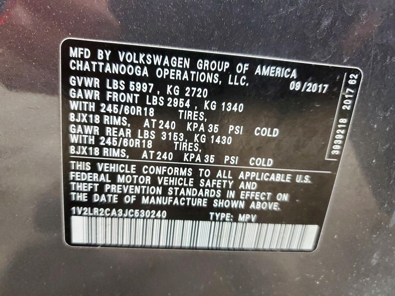 2018 VOLKSWAGEN ATLAS