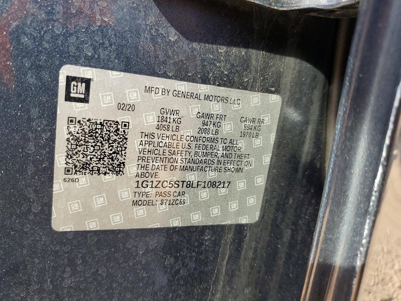 2020 CHEVROLET MALIBU
