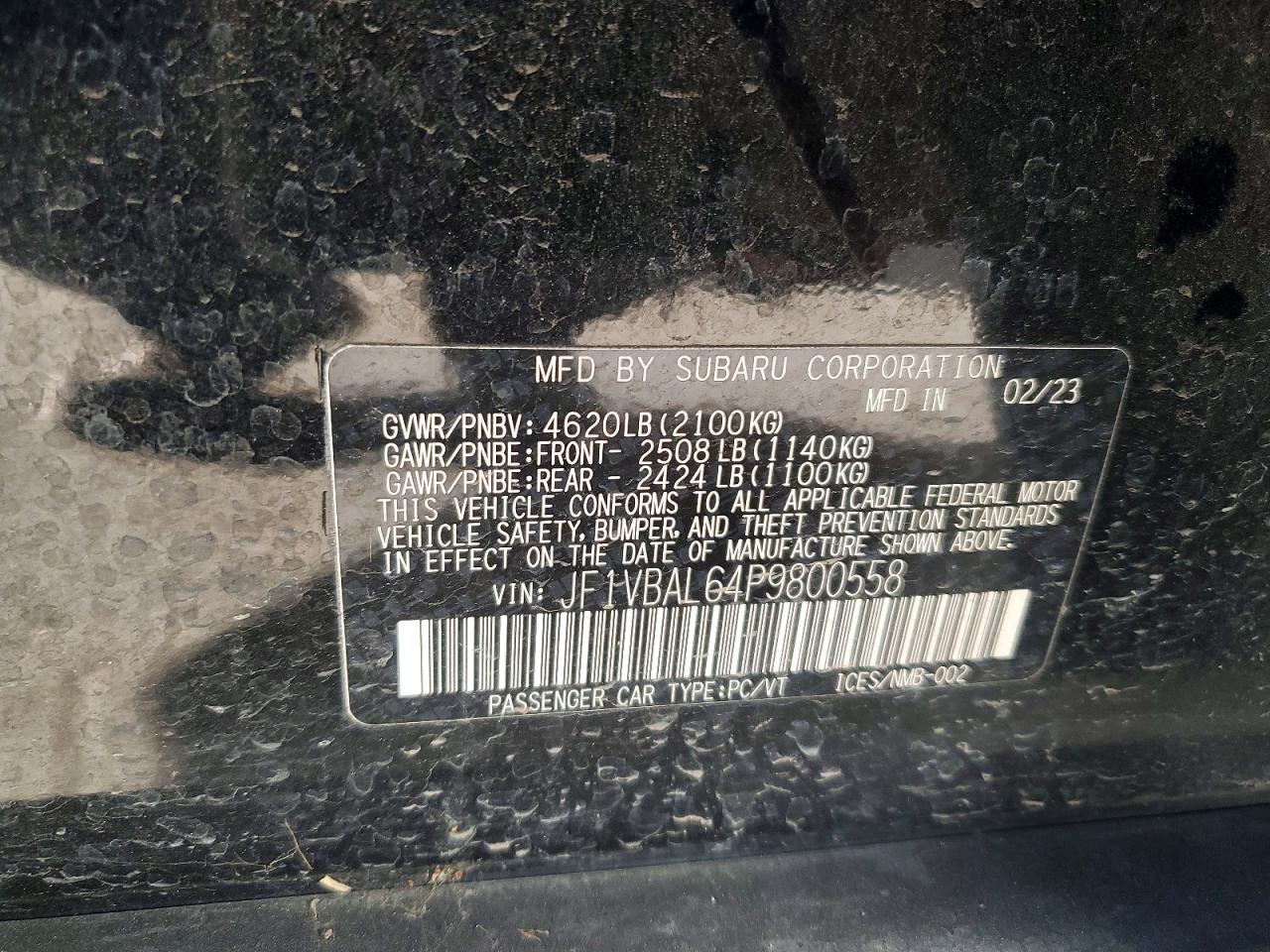 2023 SUBARU WRX