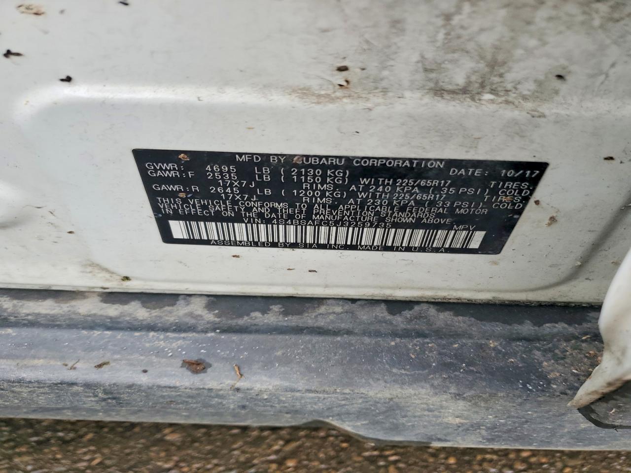 2018 SUBARU OUTBACK