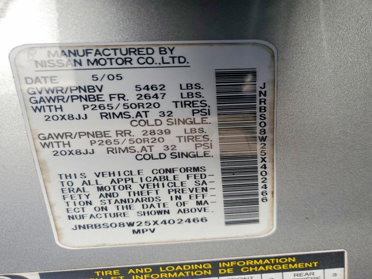 2005 INFINITI FX45