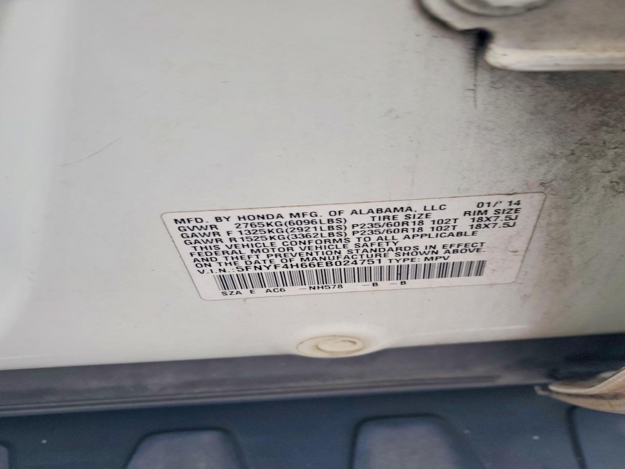 2014 HONDA PILOT