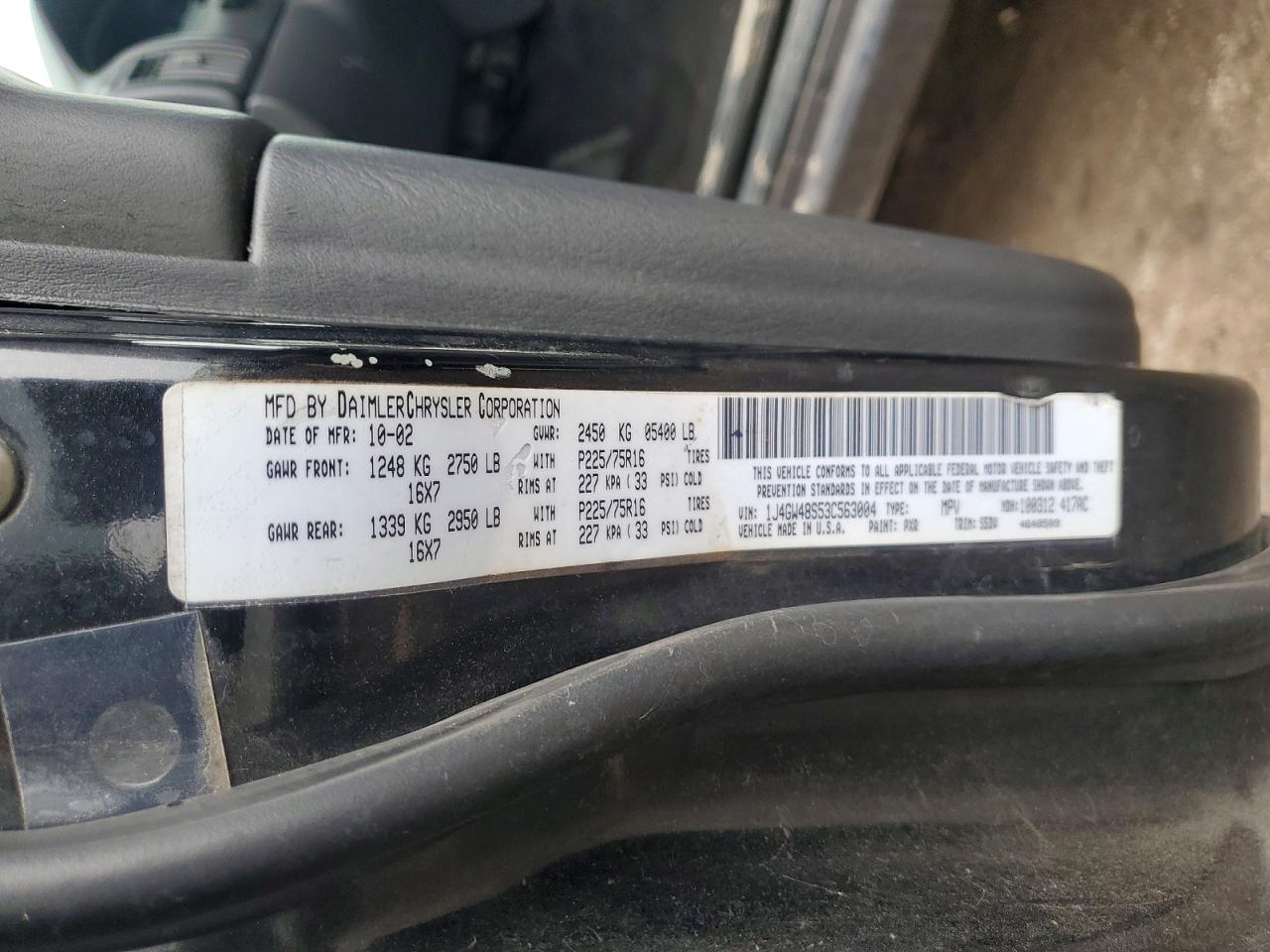 2003 JEEP GRAND CHER