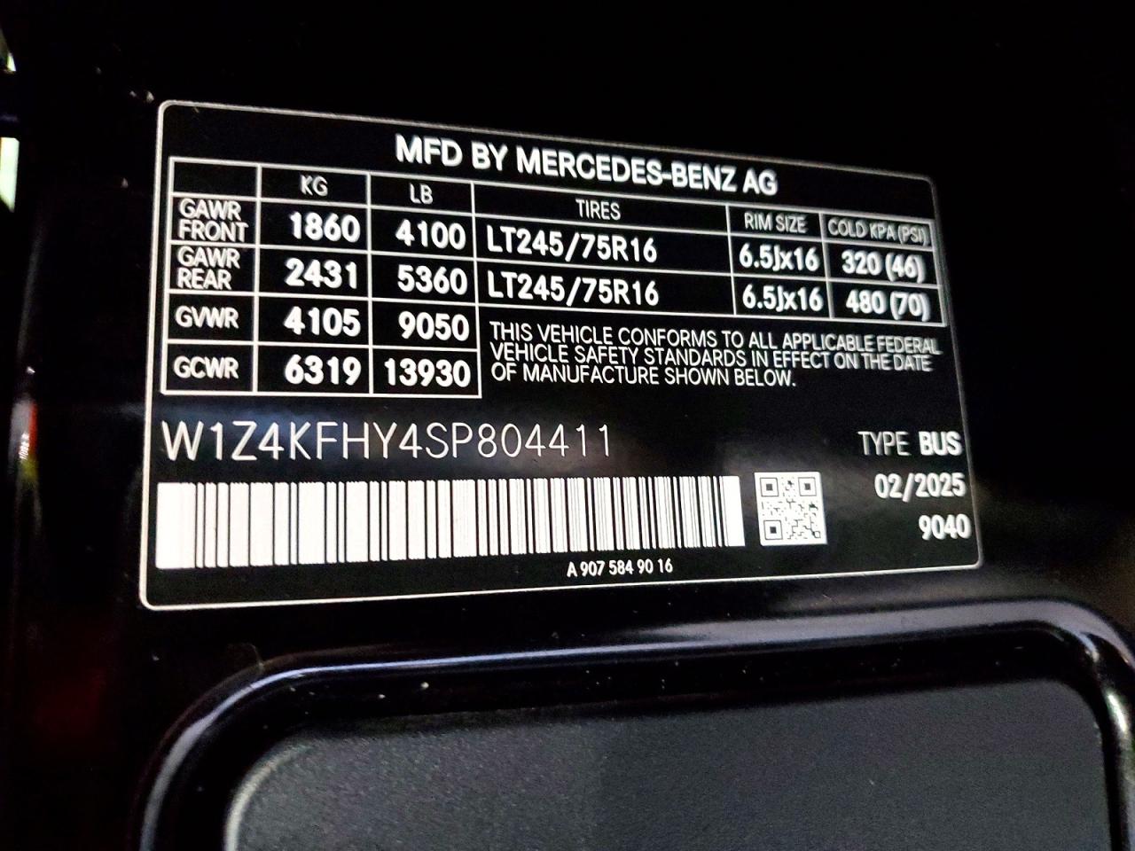 2025 MERCEDES-BENZ SPRINTER