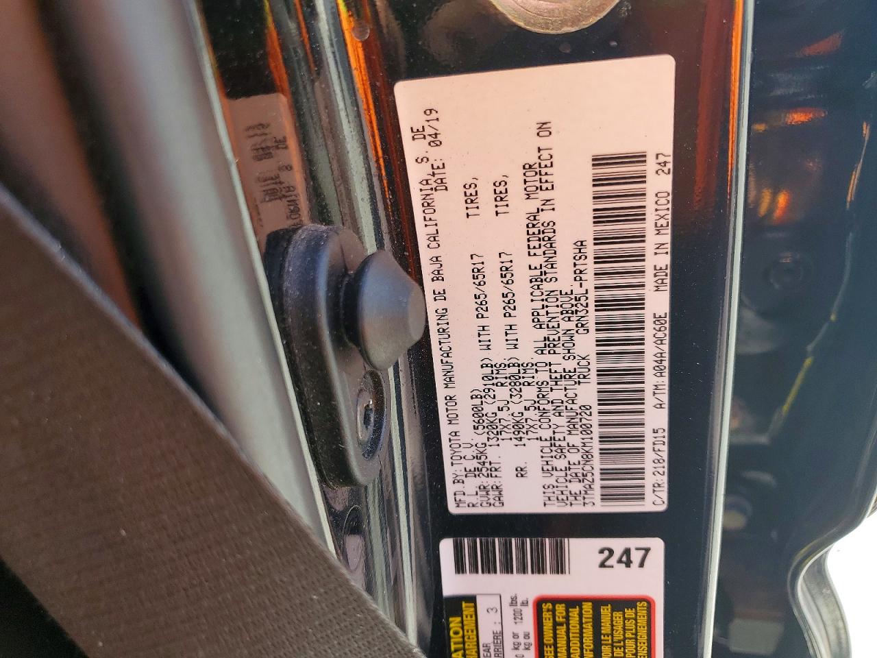 2019 TOYOTA TACOMA