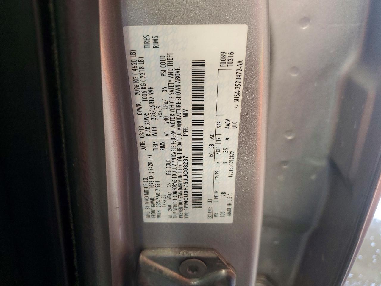 2018 FORD ESCAPE