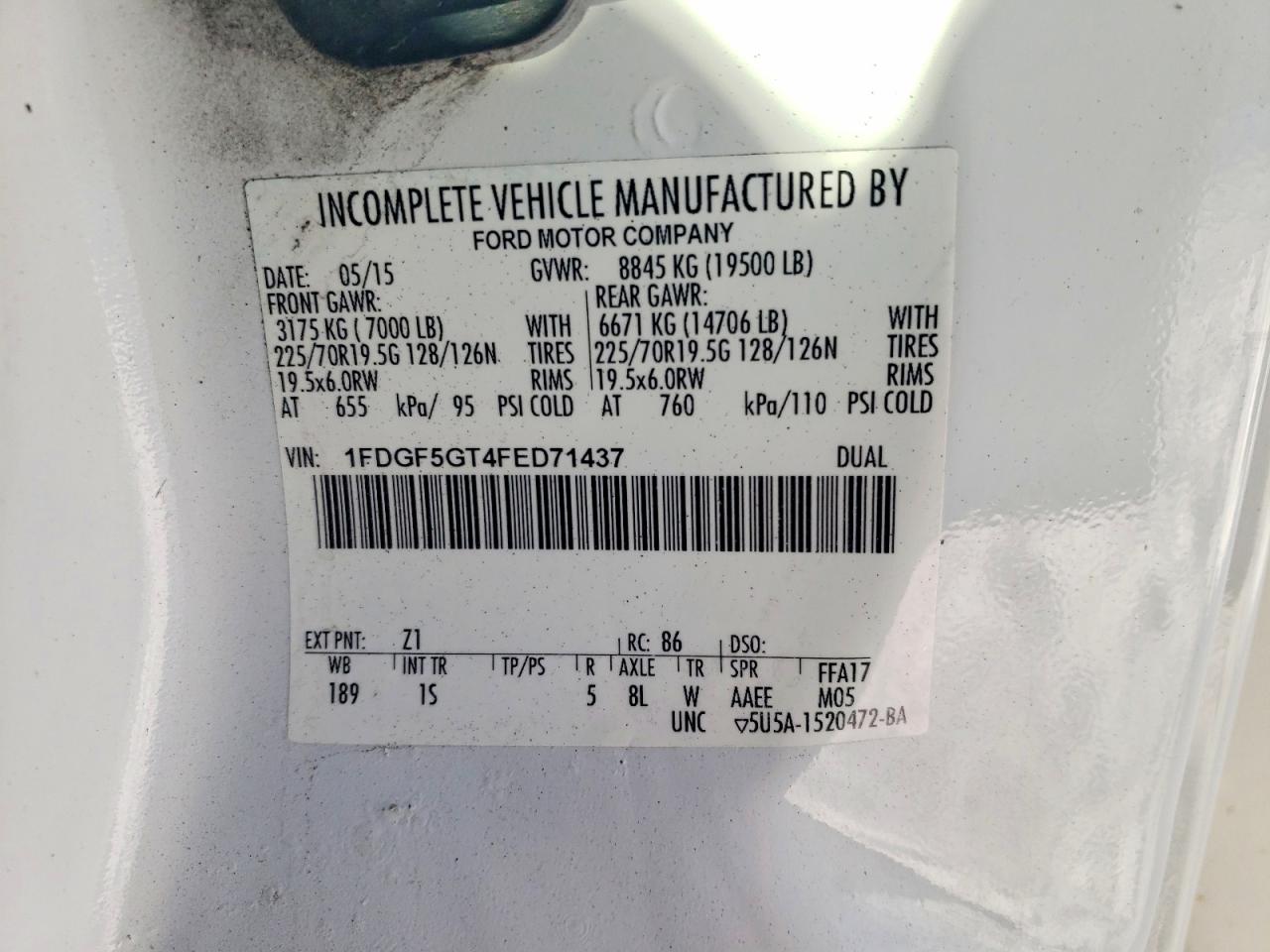 2015 FORD F550
