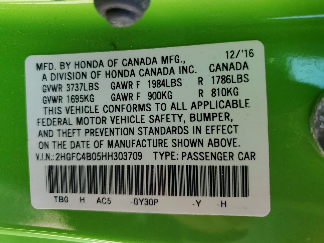 2017 HONDA CIVIC