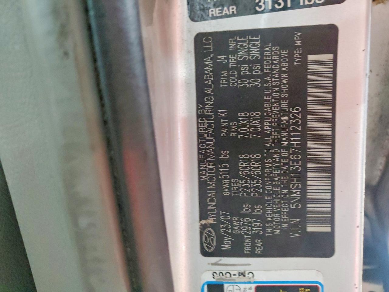 2007 HYUNDAI SANTA FE