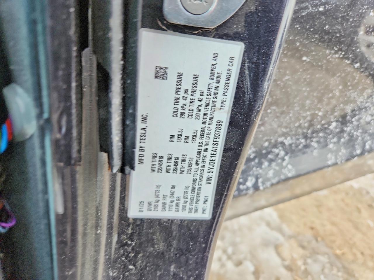 2025 TESLA MODEL 3