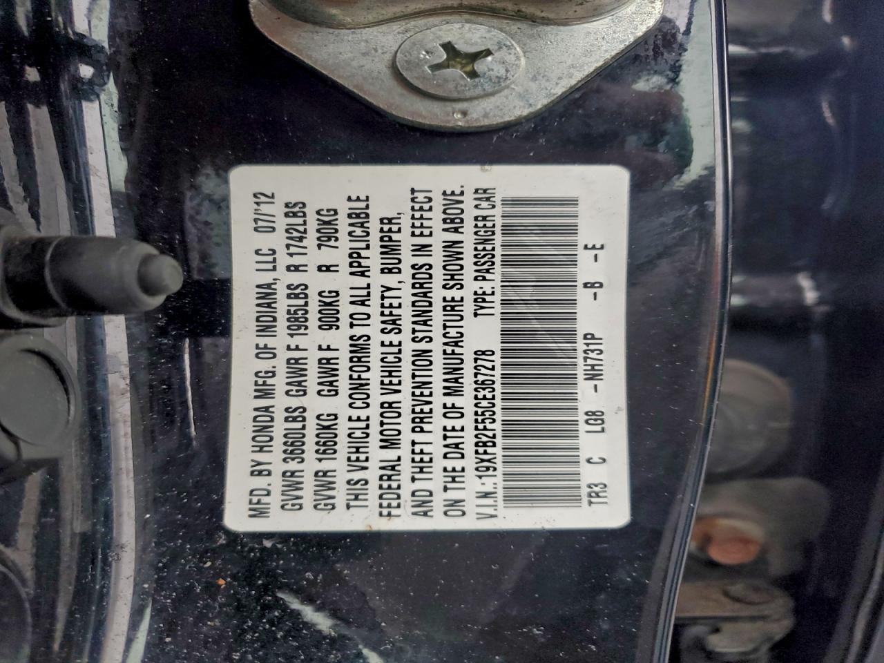 2012 HONDA CIVIC