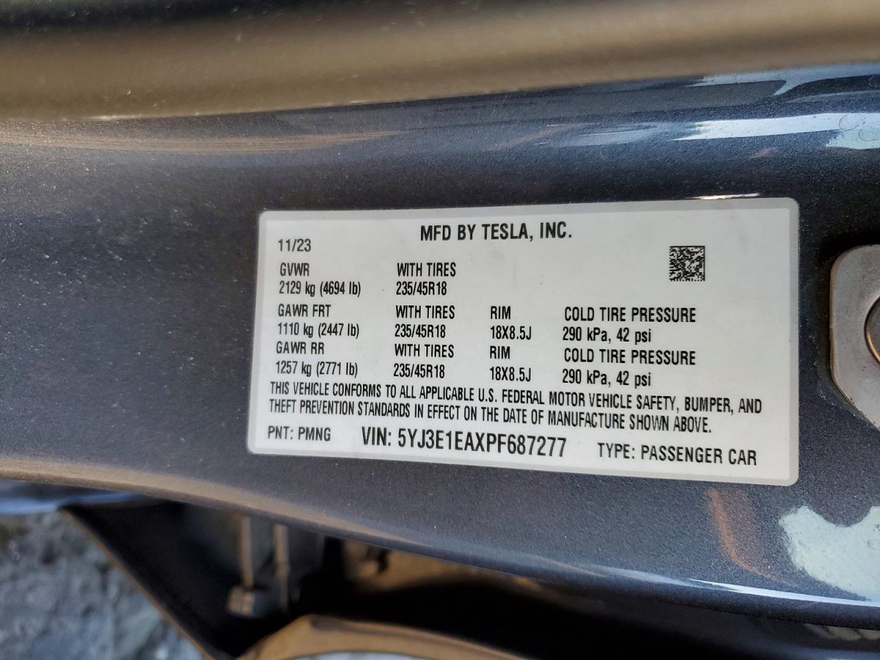 2023 TESLA MODEL 3