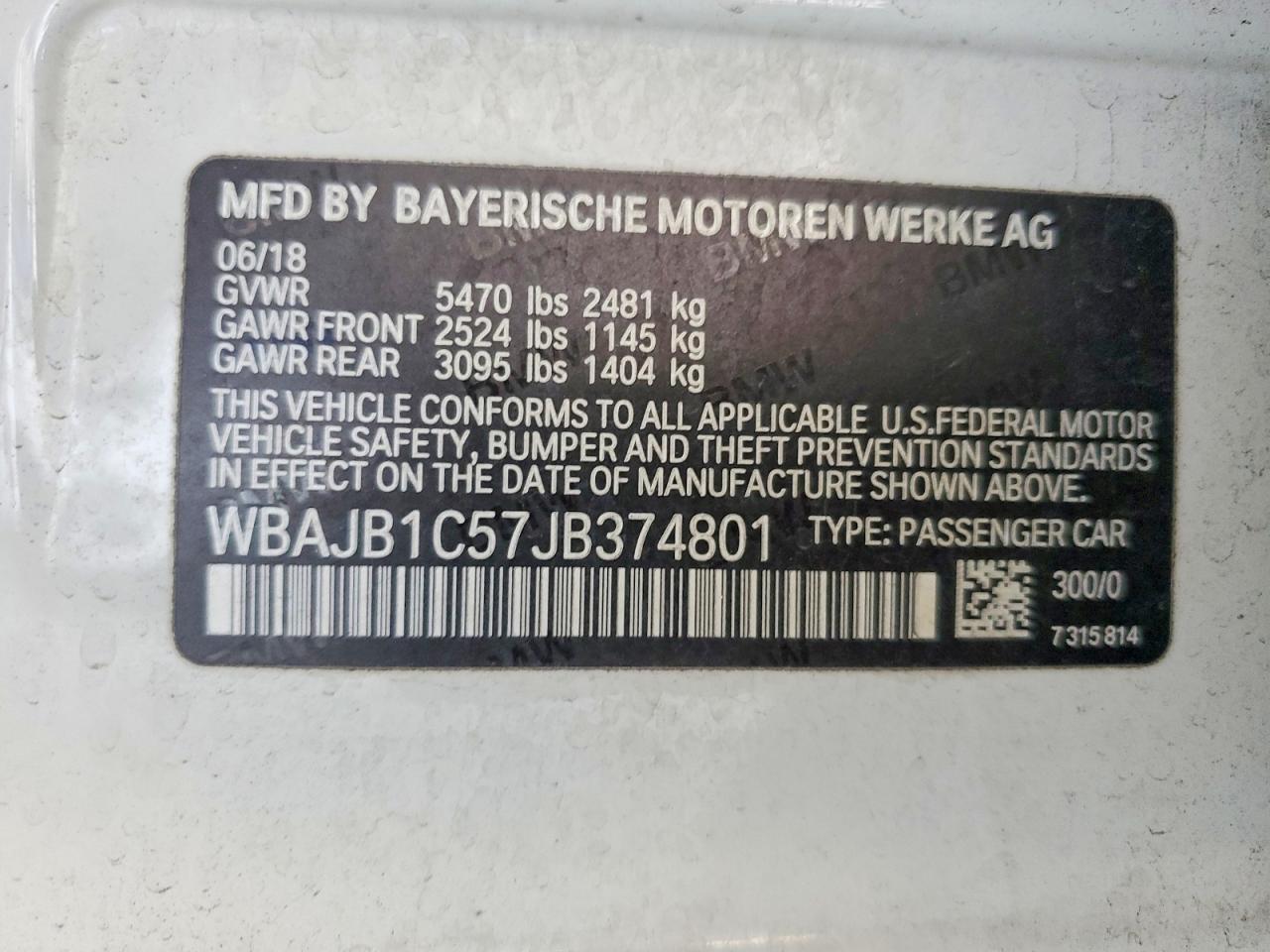 2018 BMW 5 SERIES