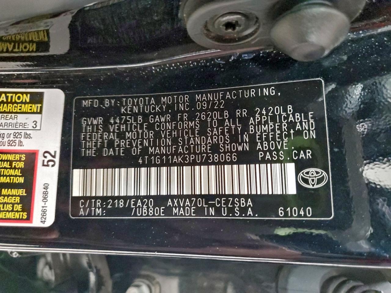 2023 TOYOTA CAMRY