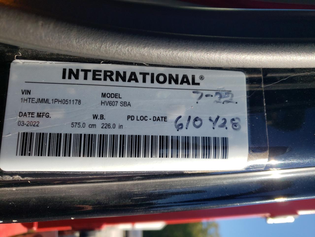 2023 INTERNATIONAL HV607