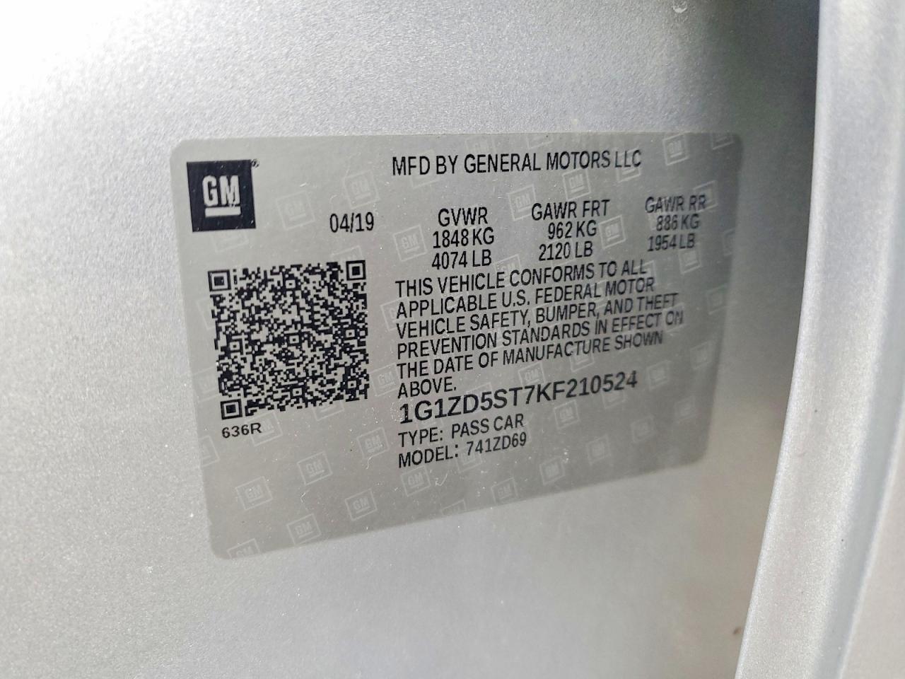 2019 CHEVROLET MALIBU
