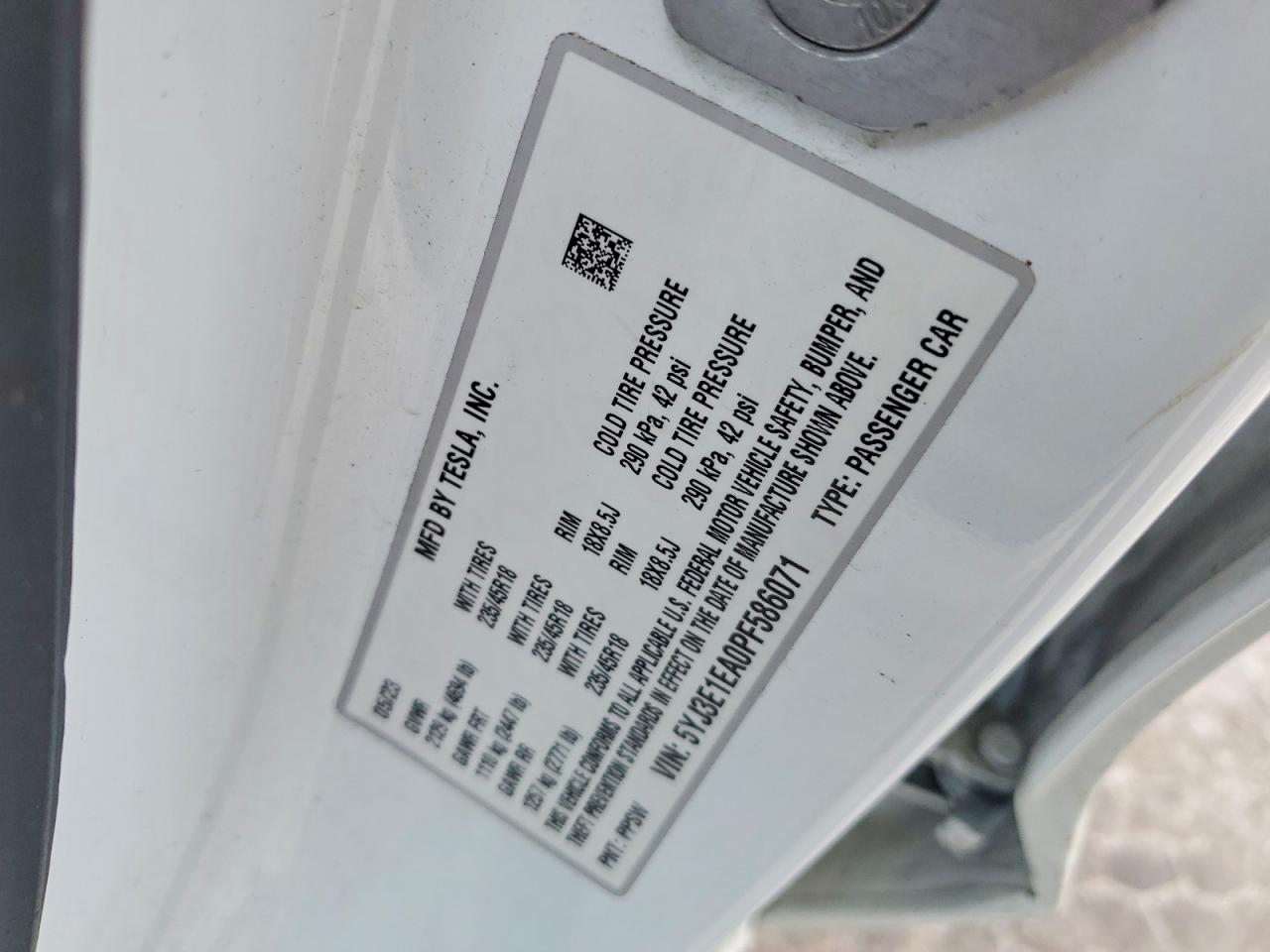 2023 TESLA MODEL 3