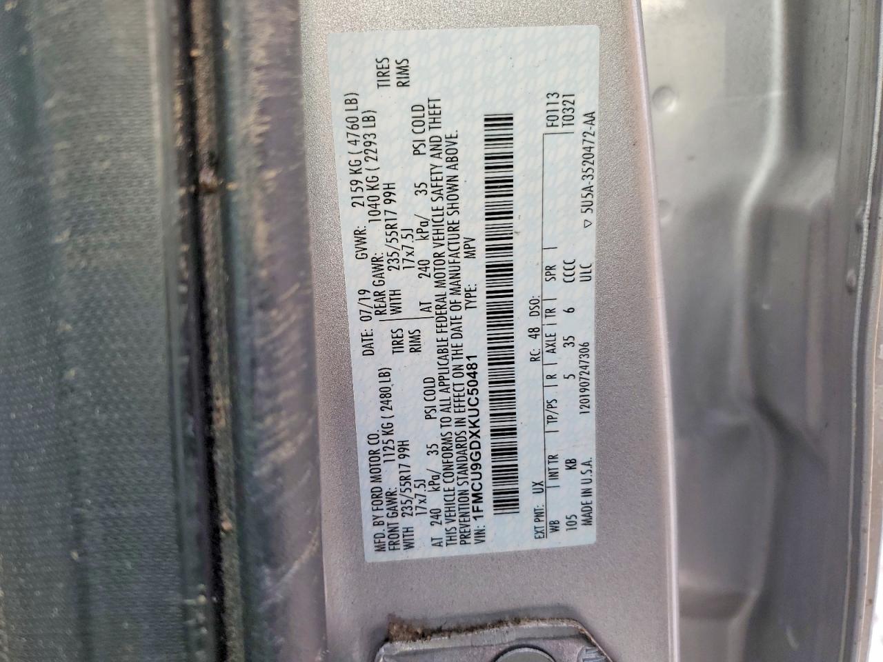 2019 FORD ESCAPE