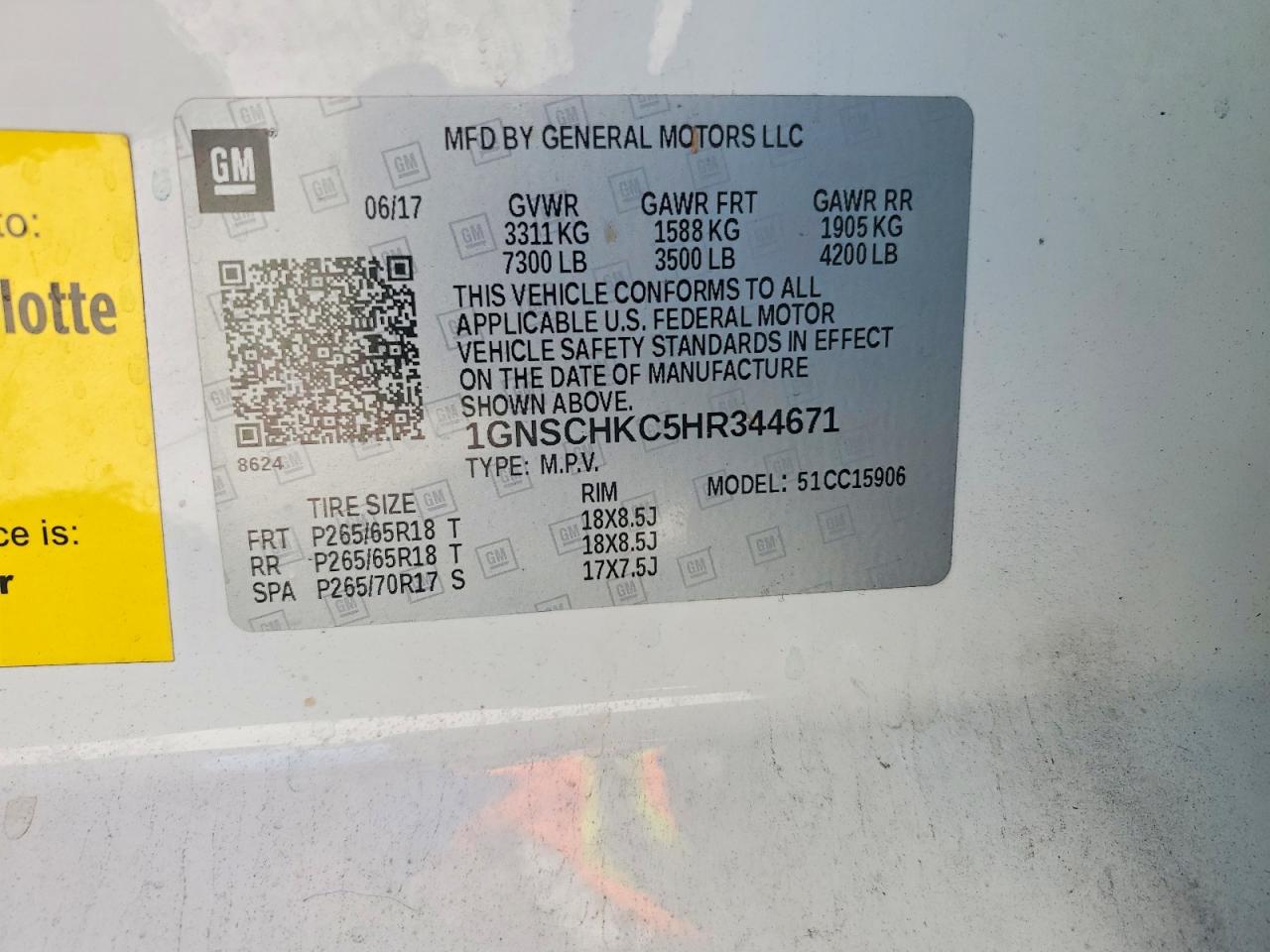 2017 CHEVROLET SUBURBAN